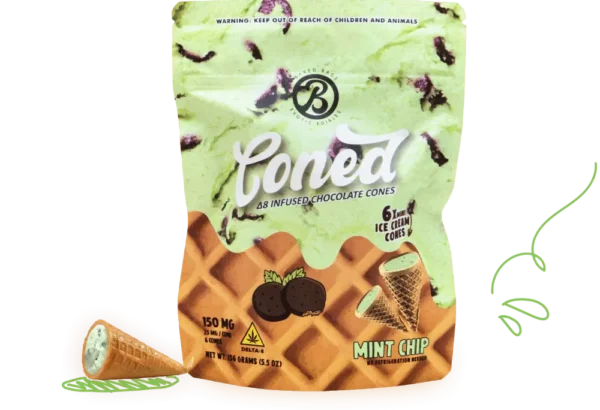 Baked Bags Mint Chip THC Ice Cream Cones
